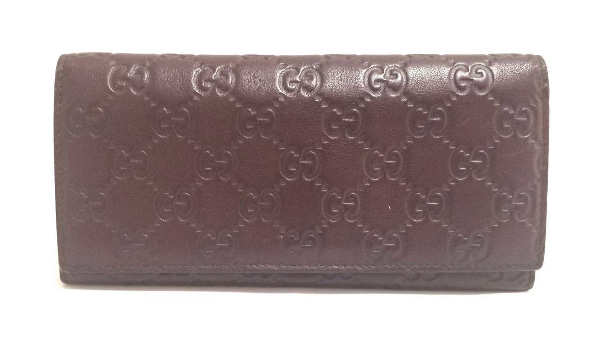ファスナー 極美品✨グッチ 二つ折り長財布 マイクログッチシマ GG