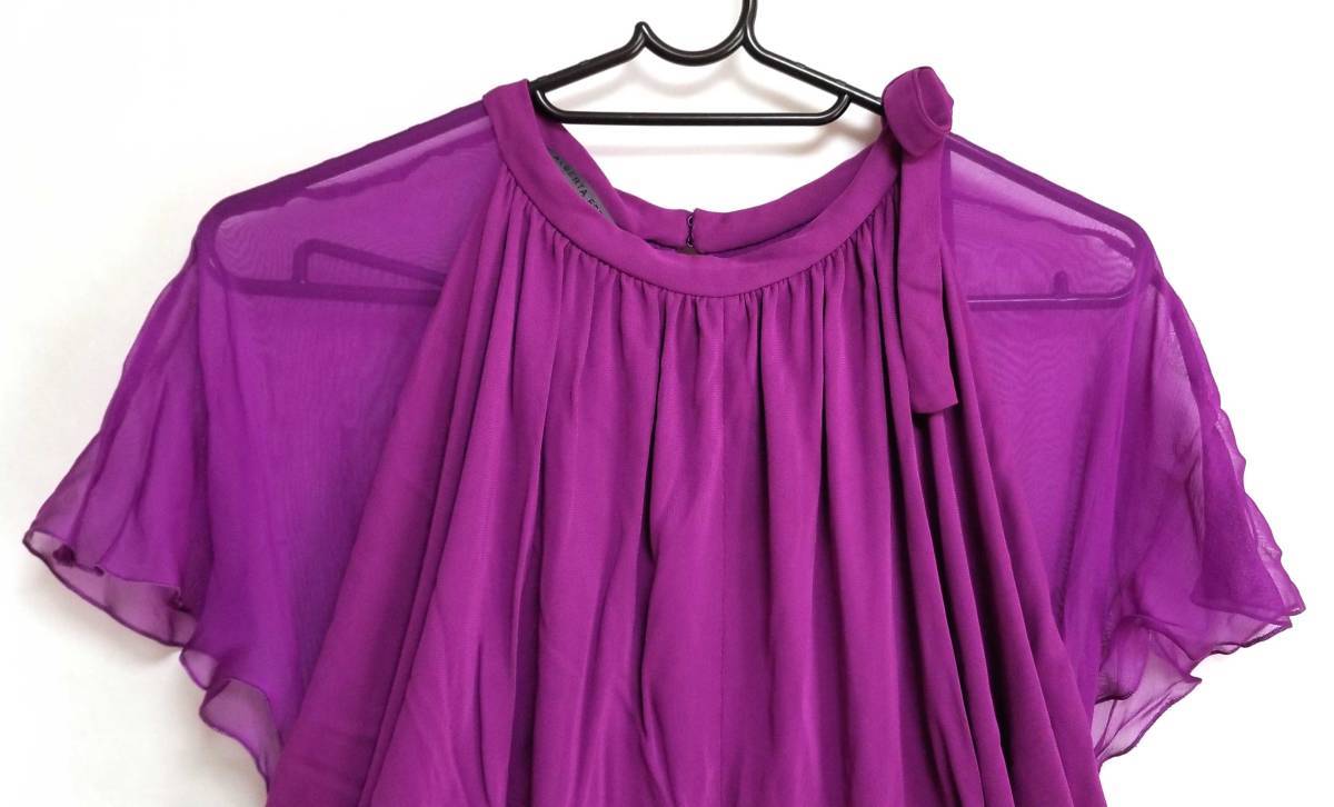  unused tag attaching Alberta Ferretti dress One-piece 42 short sleeves lady's ALBERTA FERRETTI purple purple rayon 