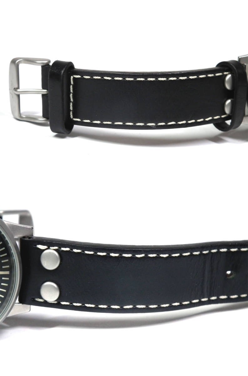 ラコ 腕時計 Ｌａｃｏ 時計 クロノグラフ メンズ ウォッチ デイデイト バルジュー 7750 自動巻 裏スケルトン メンズ ブラック 黒 レザーベ_画像6
