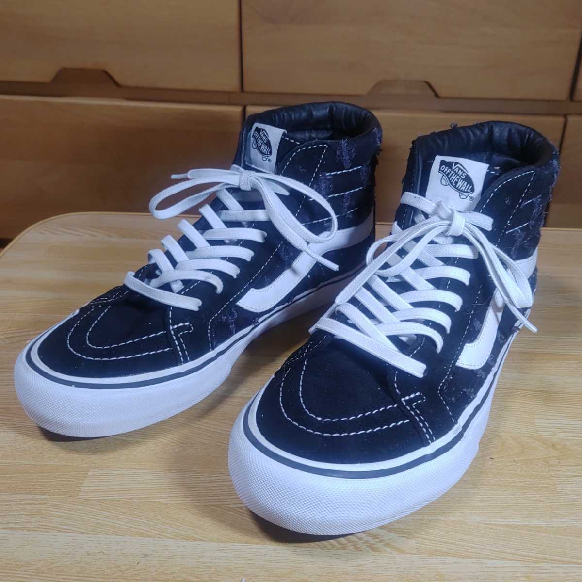 美品・レア】Supreme Vans Hole Punch Denim Sk8-Hi BLACK 27cm