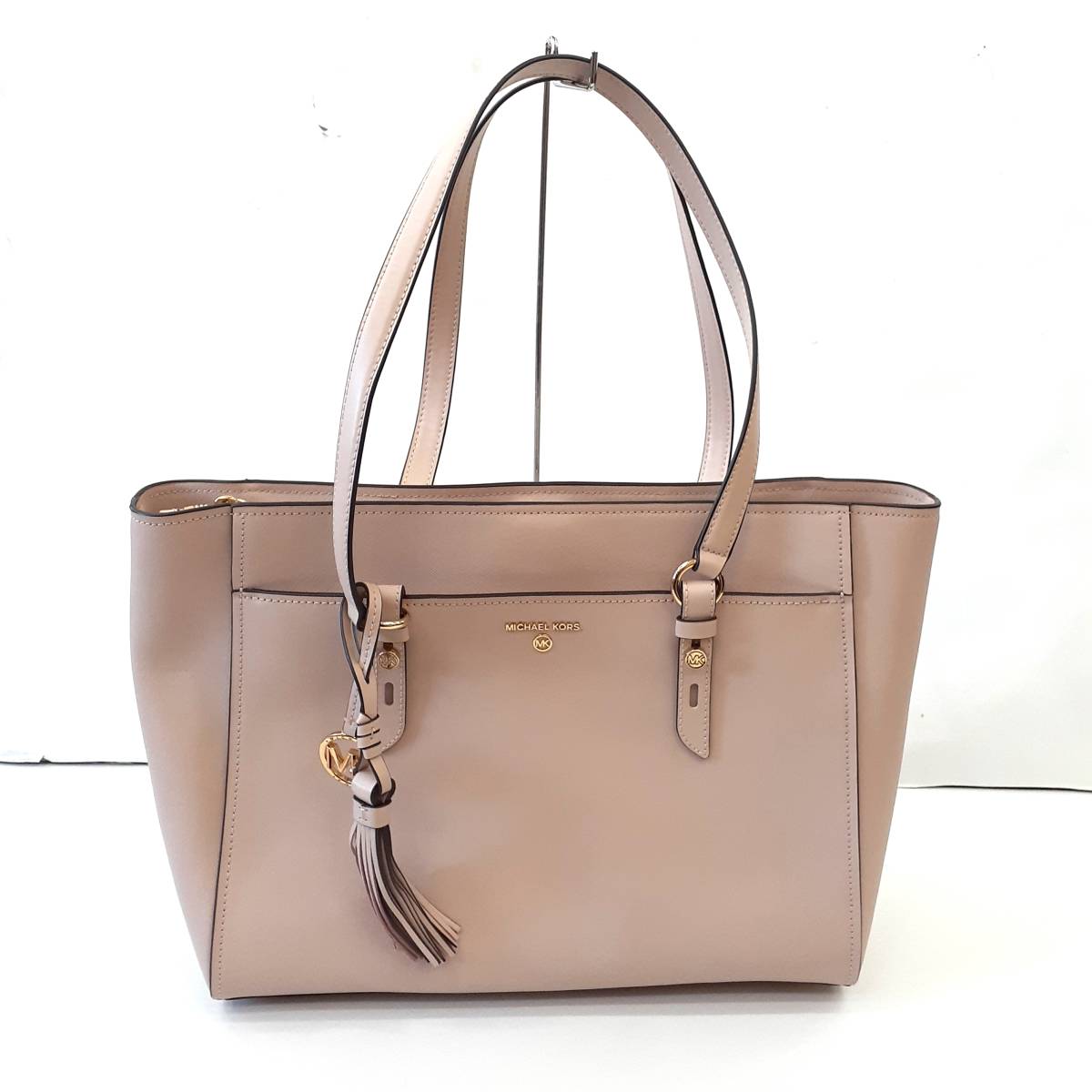 ■【未使用】MICHAEL KORS マイケルコース トートバッグ ショルダーバッグ ピンク 大容量 フリンジ付き