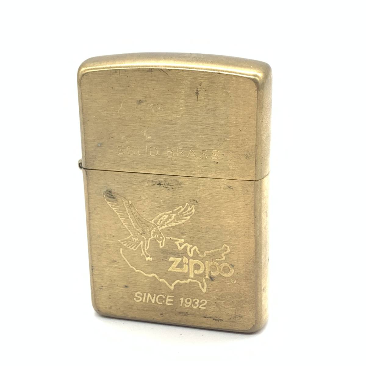 □【未着火品】ZIPPO ジッポー イーグル ソリッドブラス ロゴ 1996年製