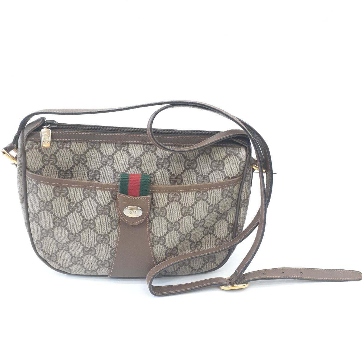 □GUCCI オールドグッチ 89.02.032 GG柄 ショルダーバッグ シェリー