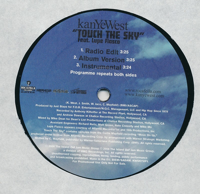 KANYE WEST / カニエ・ウェスト / TOUCH THE SKY /EU盤/中古12インチ！2768_画像3