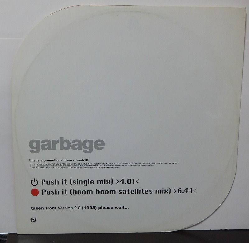 GARBAGE / ガービッジ / PUSH IT /EU盤/中古12インチ！2760_画像2