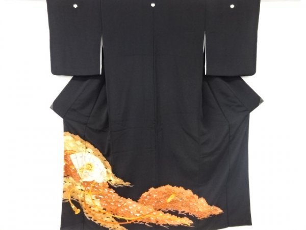 高級品市場 宗sou 桧扇に牡丹菊松模様刺繍留袖(比翼付き)【リサイクル】【着】 留袖
