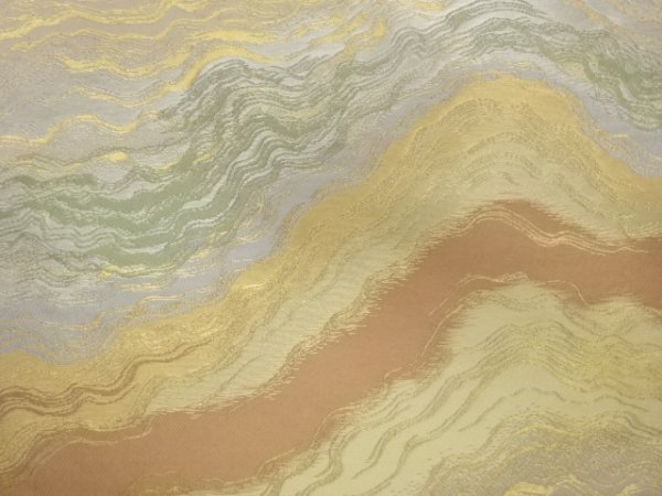宗sou 服部織物製　抽象横縞模様織出し袋帯【リサイクル】【着】_画像4