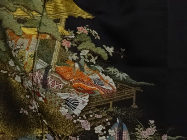 宗sou 寿光織　屋敷に十二単松竹外模様織り出し留袖(比翼付き)【リサイクル】【着】_画像7