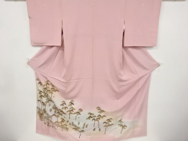 日本初の 宗sou 松に大名行列模様三つ紋色留袖(比翼付き)【リサイクル】【着】 留袖
