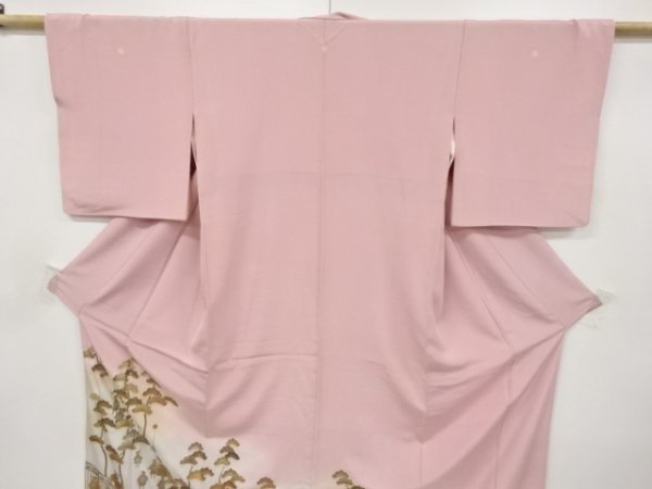 宗sou 松に大名行列模様三つ紋色留袖(比翼付き)【リサイクル】【着】_画像2
