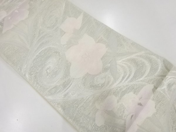 肌触りがいい 宗sou 菖蒲に桔梗模様織出し袋帯【リサイクル】【着】 紗 未使用品 その他 肌触りがいい 宗sou 菖蒲に桔梗模様織出し袋帯【リサイクル】【着】 紗 未使用品 その他