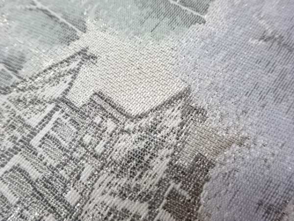 宗sou 山並に寺院風景模様織出し袋帯【リサイクル】【着】_画像6
