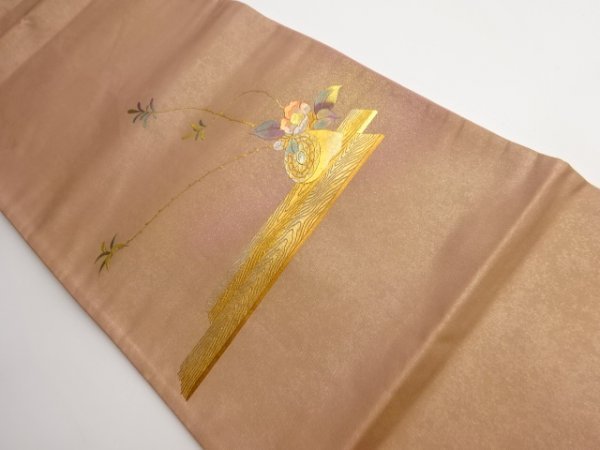 ファッションの 宗sou 金彩螺鈿椿模様袋帯【リサイクル】【着】 その他