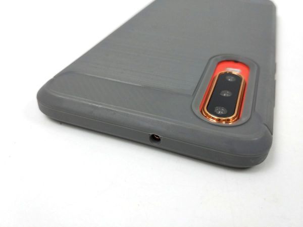 Huawei P30用 ソフトケース カバー カーボン調 TPU グレー_画像6