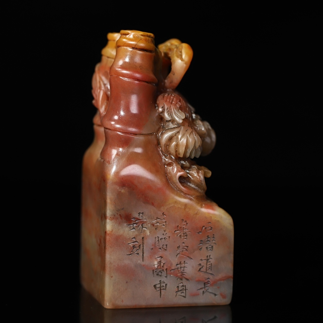 聚寶齋*寿山石精彫*雙鶴印章】印鑒 篆刻印 中国時代 聚寶齋*寿山石精彫*雙鶴印章】印鑒 篆刻印 中国時代