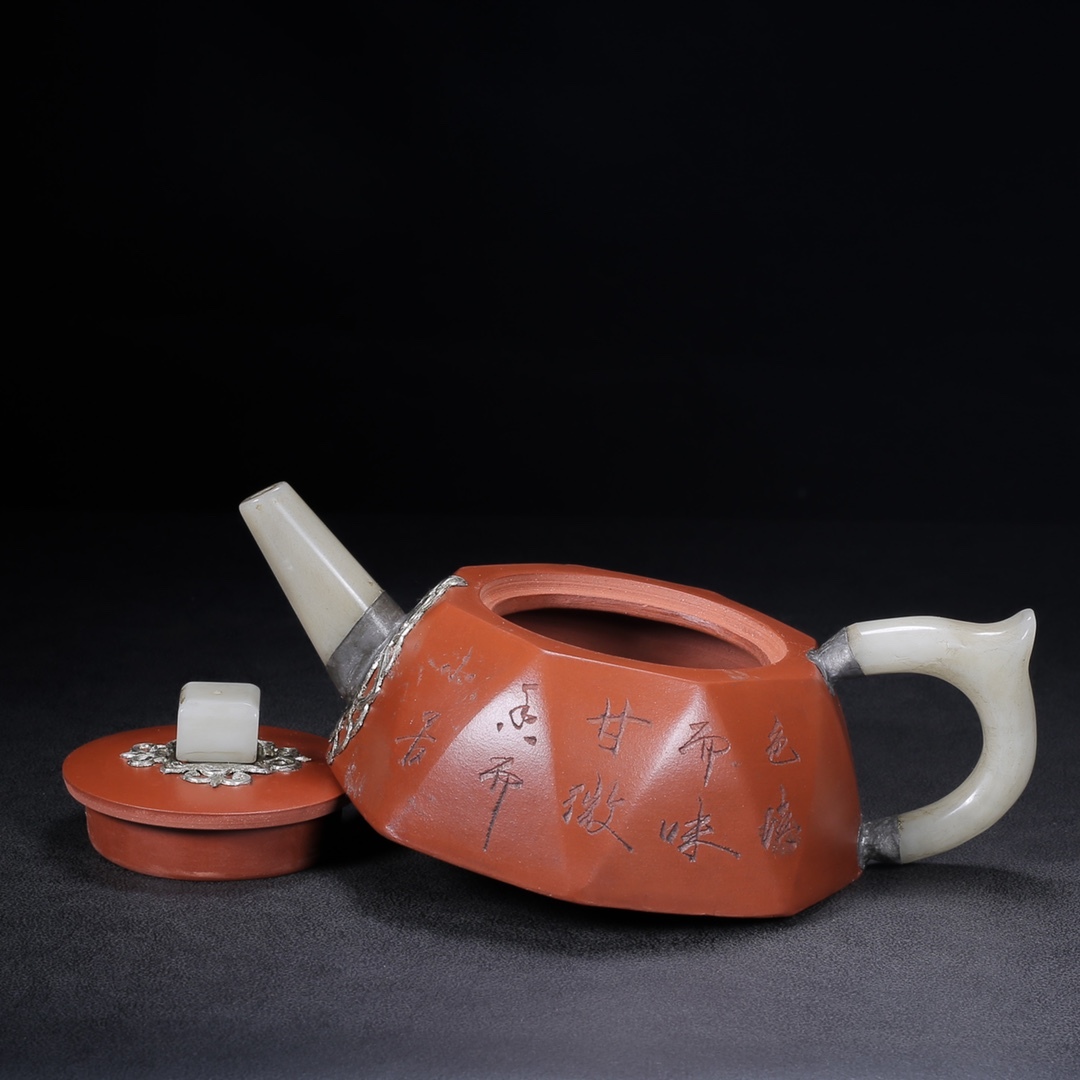 【聚寶齋*紫砂製*凌方壺】 茶壺 茶道具 稀少珍品 中国時代美術 容量：250cc_画像6