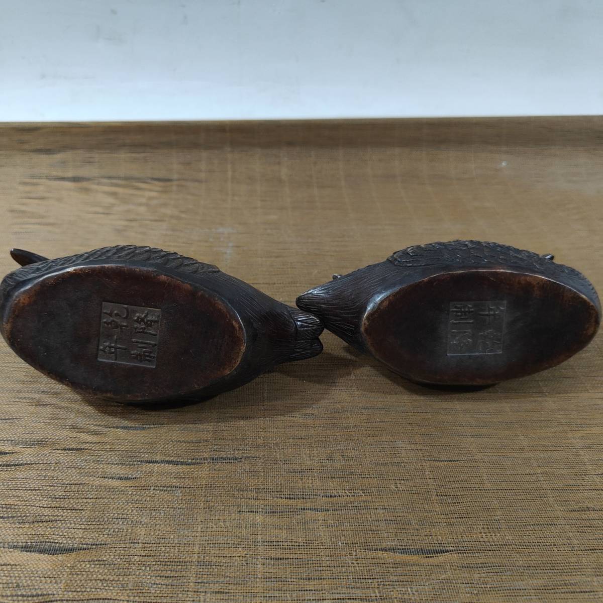 聚寶齋*銅製*鴛鴦 置物 賞物 稀少珍品 中国時代美術 兩點同出 聚寶齋*銅製*鴛鴦 置物 賞物 稀少珍品 中国時代美術 兩點同出