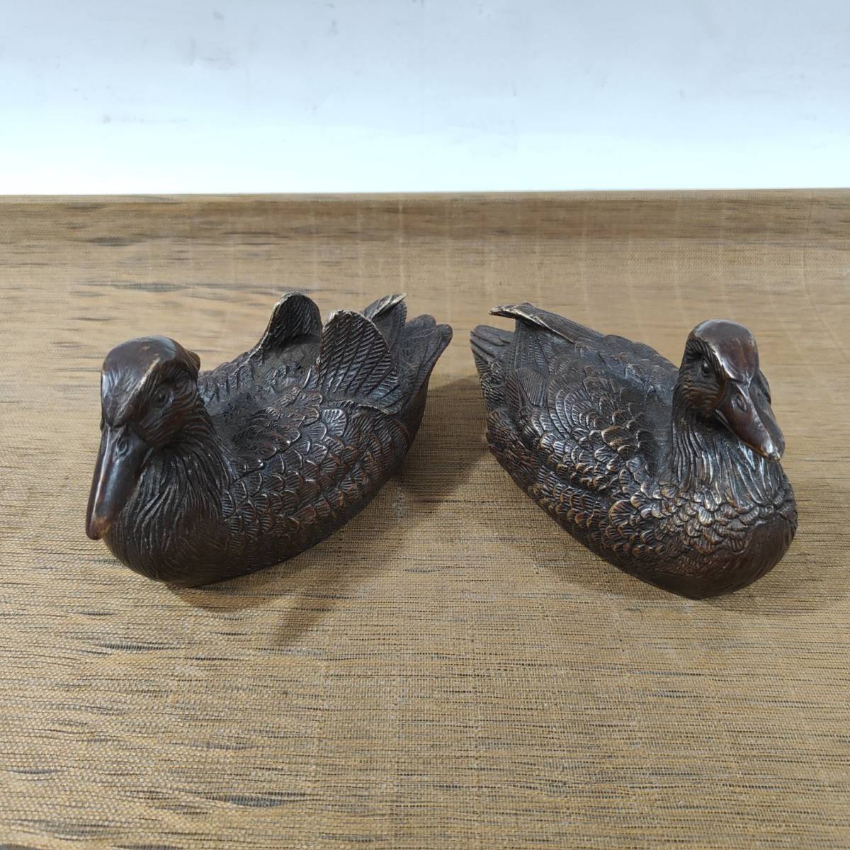 聚寶齋*銅製*鴛鴦 置物 賞物 稀少珍品 中国時代美術 兩點同出 聚寶齋*銅製*鴛鴦 置物 賞物 稀少珍品 中国時代美術 兩點同出