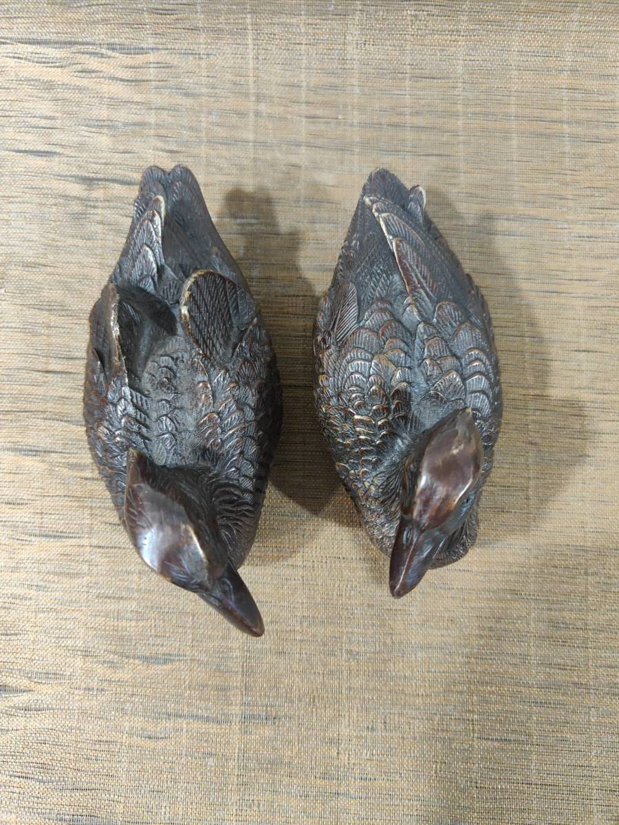 聚寶齋*銅製*鴛鴦 置物 賞物 稀少珍品 中国時代美術 兩點同出 聚寶齋*銅製*鴛鴦 置物 賞物 稀少珍品 中国時代美術 兩點同出