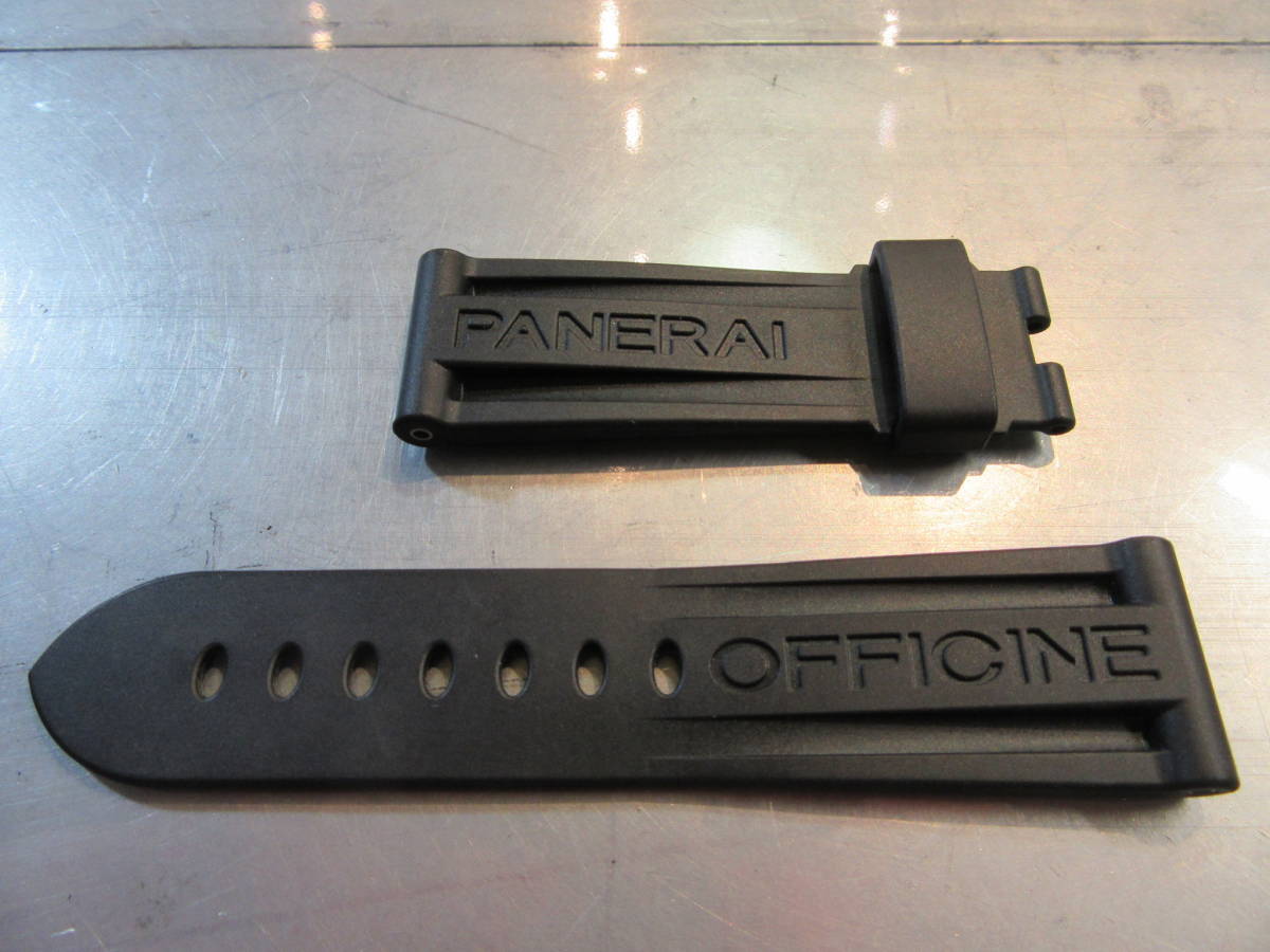 美品 PANERAI RUBBER STRAP パネライ ラバーストラップ 24-22mm 黒