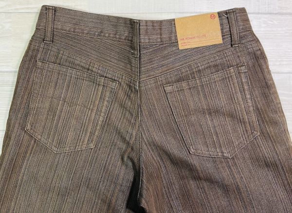 MICHEL KLEIN HOMME ... shell ...　 размер  44  тонкий  брюки  　 коричневый 　 в полоску  　 сделано в Японии 　 мужской   б/у   винтажный   бу одежда 　0108