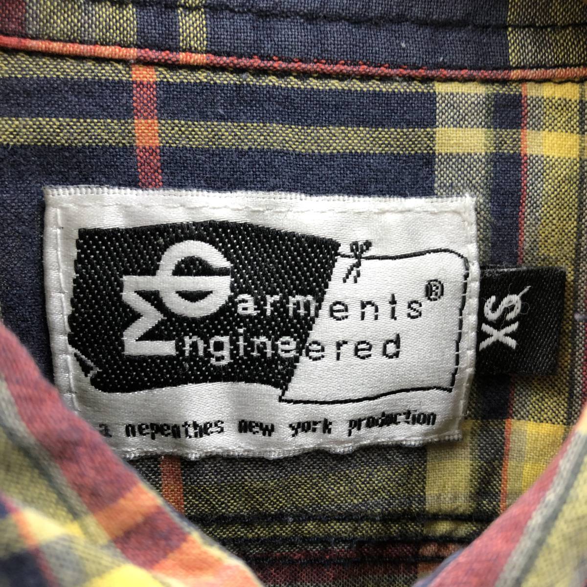 Engineered Garments 長袖 シャツ チェック メンズ XS ネイビー×イエロー×レッド系 エンジニアド ガーメンツ 22060902_画像3