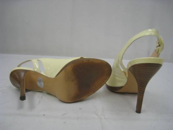 VII XII XXX Seven Twelve Thirty back strap enamel sandals yellow 36.5