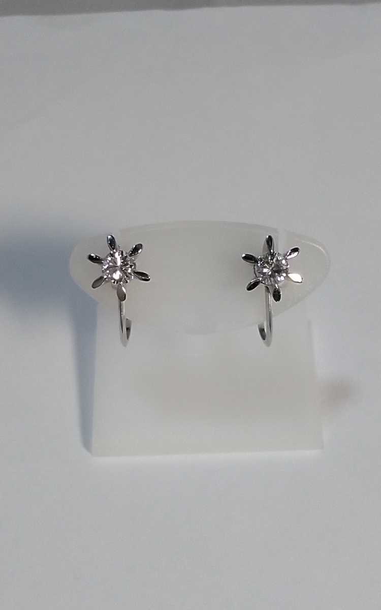 Pt diamond earrings!0.44ct..