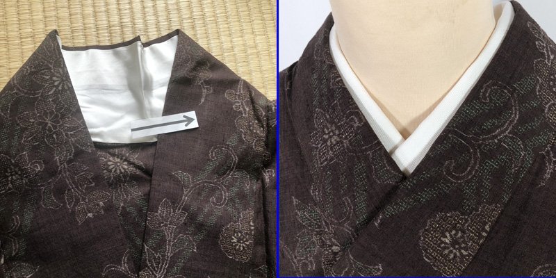 36%割引【超特価SALE開催!】 極上の逸品●本場結城紬 単衣 100亀甲 生垣に花唐草 黒茶● 206mt52k 紬、お召 女性和服、着物 ファッション-COMINVENT.COM