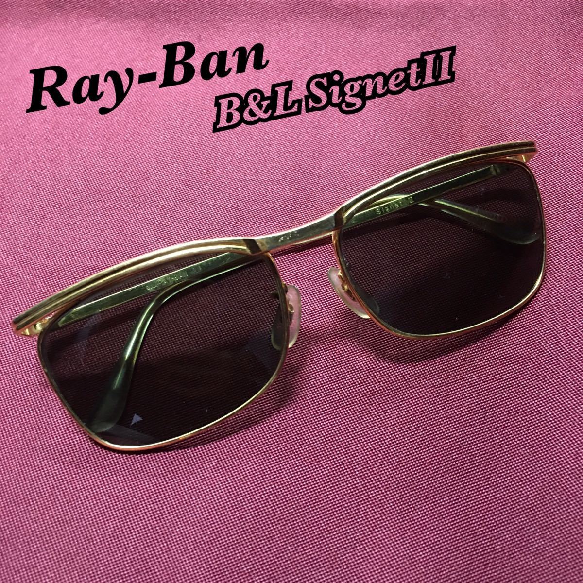 SU# Ray-Ban RayBan солнцезащитные очки B&Lboshu ром SignetⅡsig сеть 2 Gold рама Vintage gla солнечный царапина есть б/у товар 