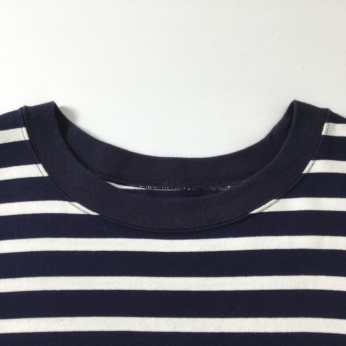 22SS nest Robene straw btelave border oversize pull over tops cut and sewn cotton navy blue 