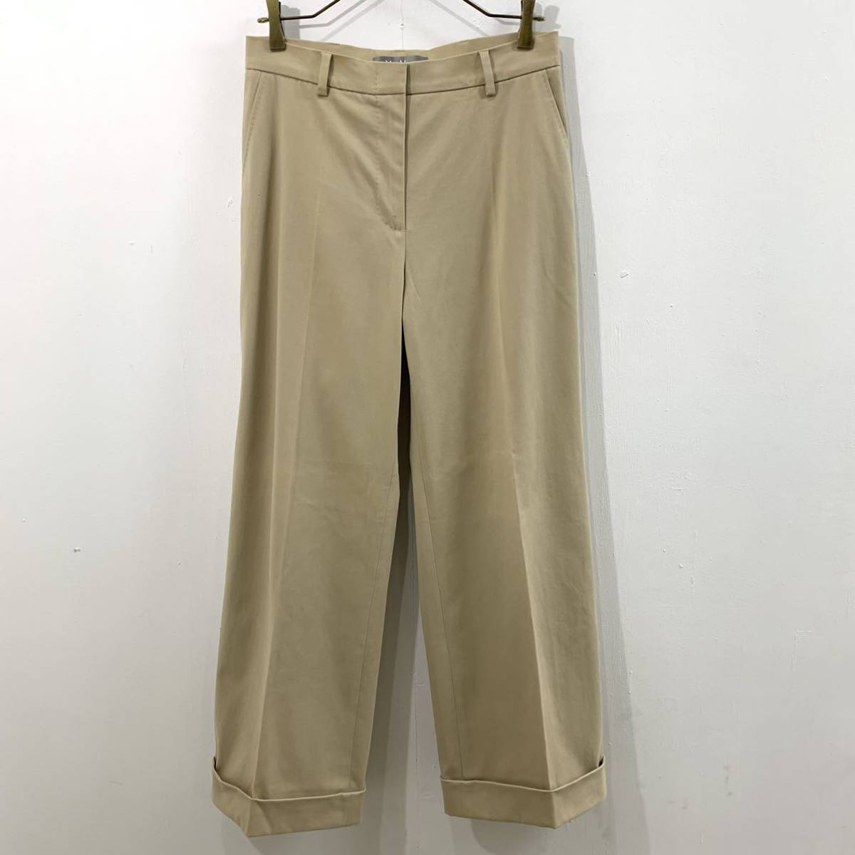 新品未使用タグ付き MaxMara イタリア製 ワイドパンツ 定価32000円 裾
