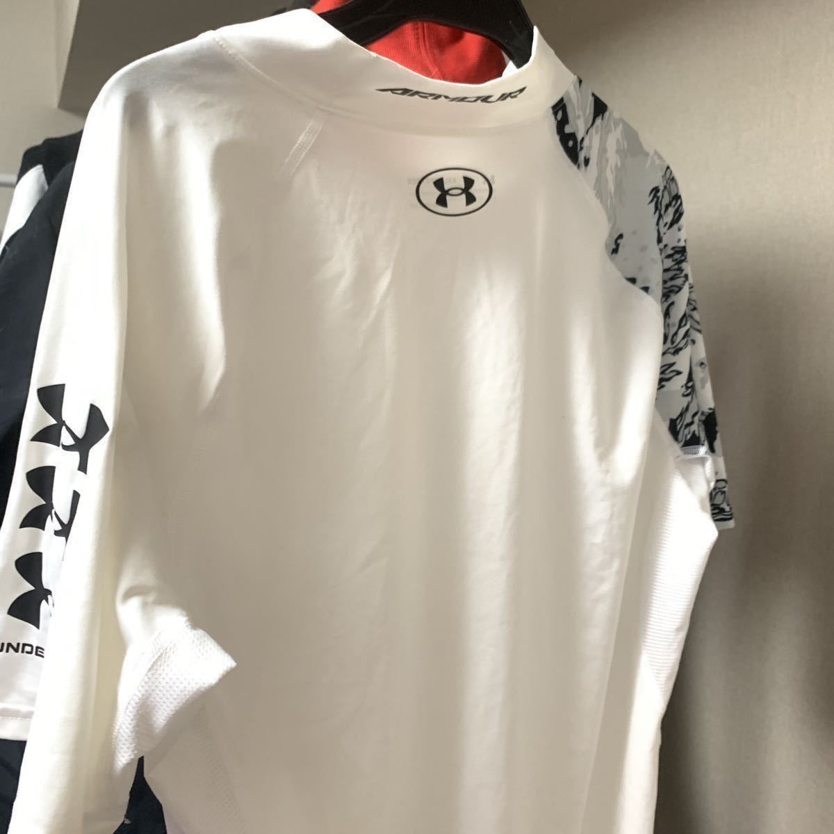 アンダーアーマー 白 XXL コンプレッションウェア(ぴちぴちシャツ、スポーツウェア、ジム、トレーニング)