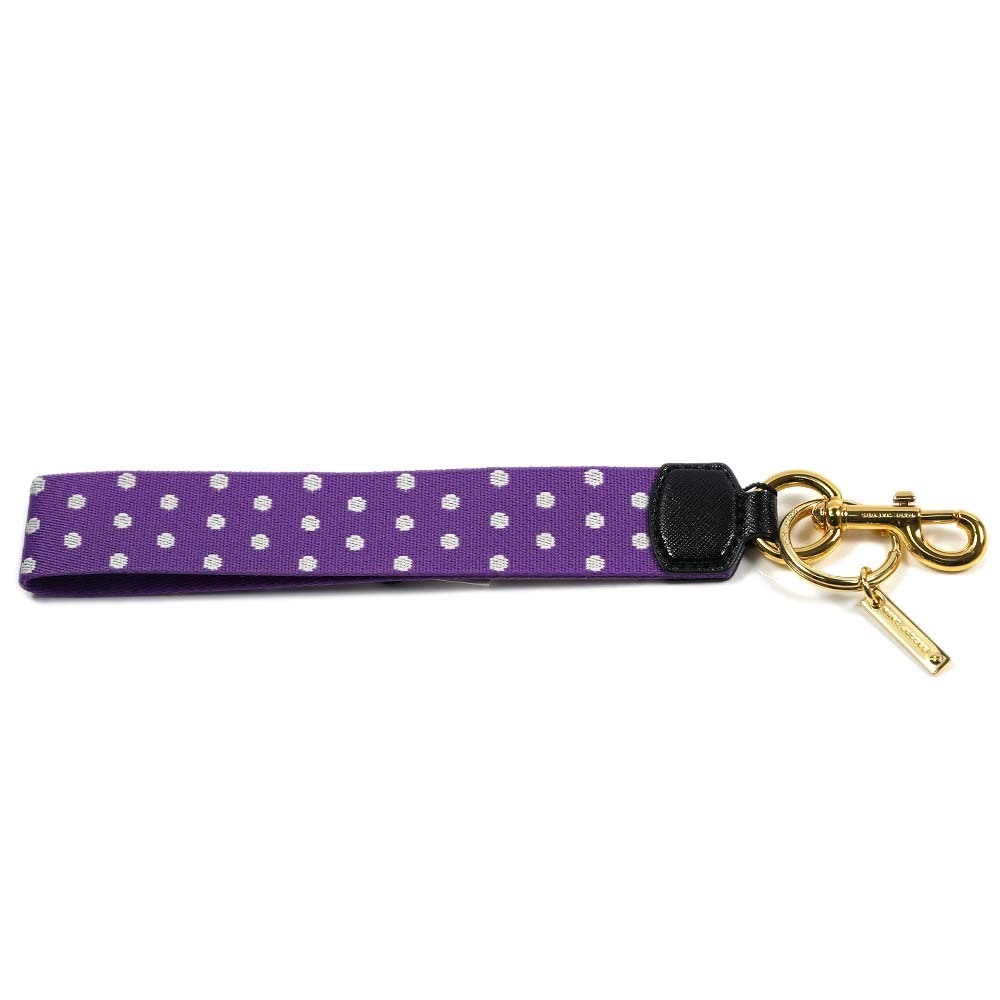 マークジェイコブス バッグチャーム キーホルダー ストラップ MARC JACOBS Polka Dot Webbing Bag Charm M0014828 501 Purple Multi_画像2