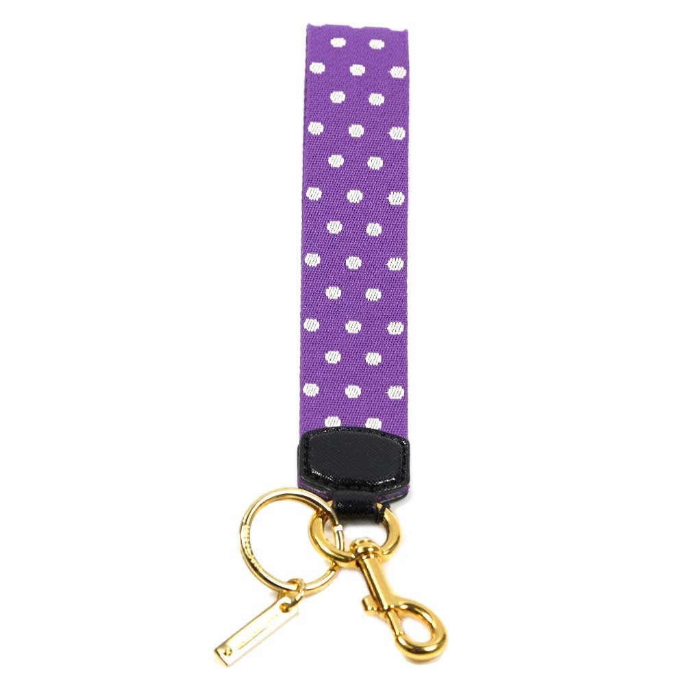 マークジェイコブス バッグチャーム キーホルダー ストラップ MARC JACOBS Polka Dot Webbing Bag Charm M0014828 501 Purple Multi_画像1