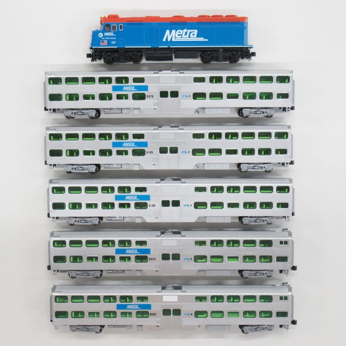 KATO 106-8703 Chicago METRA Gallery Bi-Level 機関車・単品客車同梱6