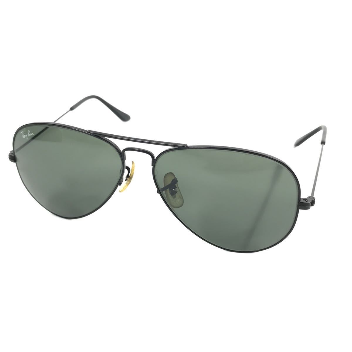 【レイバン】本物 Ray-Ban サングラス ボシュロム B&L アビエーター L2823 ティアドロップ 黒×カーキ メンズ レディース USA製 送料520円_画像3