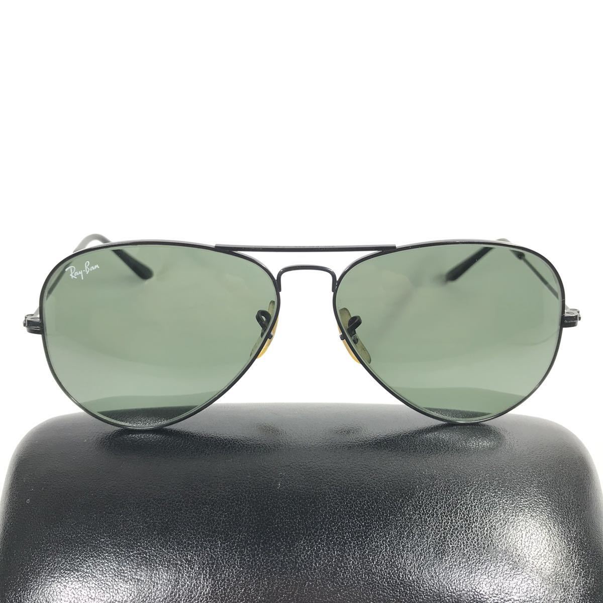 【レイバン】本物 Ray-Ban サングラス ボシュロム B&L アビエーター L2823 ティアドロップ 黒×カーキ メンズ レディース USA製 送料520円_画像2