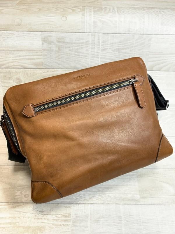 COACH/コーチ/ヘリテージ レザー フライト ショルダーバッグ ブリーカー/良質レザーショルダーバッグ/71373/ブラウン_画像1