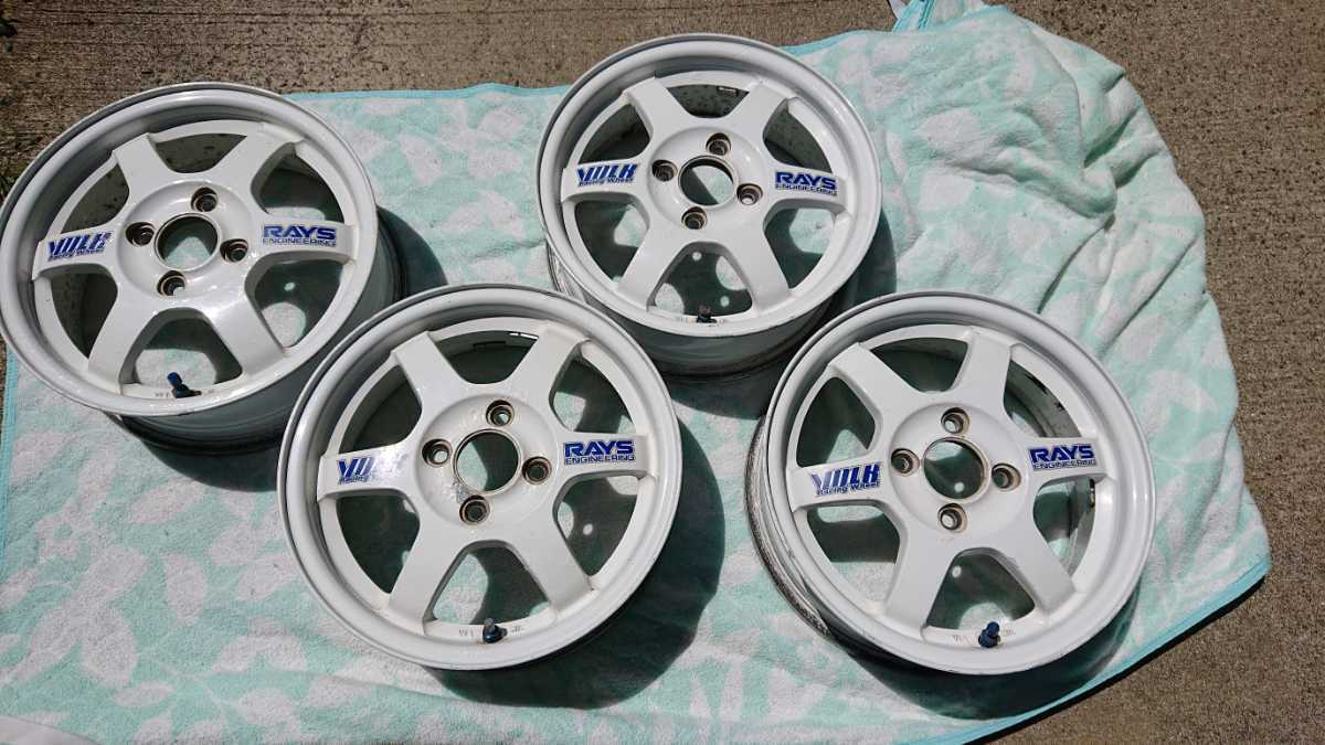 TE37 14インチ 5J 4本セット レイズ ボルクレーシング ホワイト-