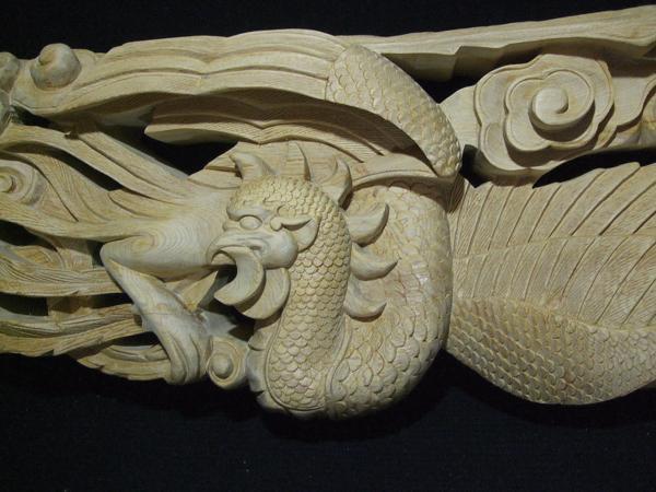 【鳳凰】 社寺仏閣、山車、唐破風 木彫彫刻 幅90cm【530】 _新品(未使用品)送料無料!