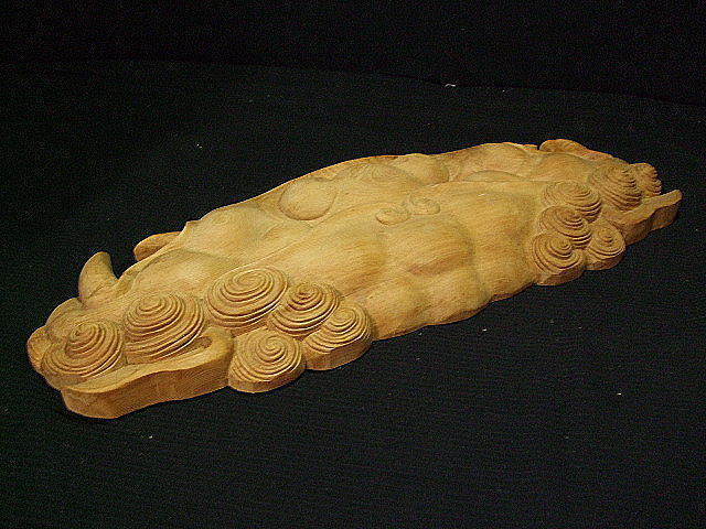 獅子噛み】社寺仏閣、山車、だんぢり前山彫刻 幅75cm【230