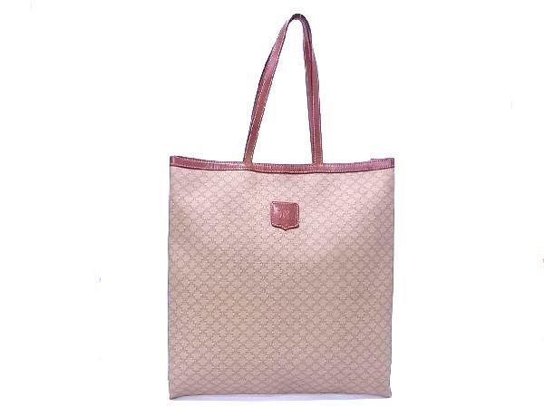 1円 CELINE セリーヌ マカダム柄 PVC×レザー トートバッグ ショルダー