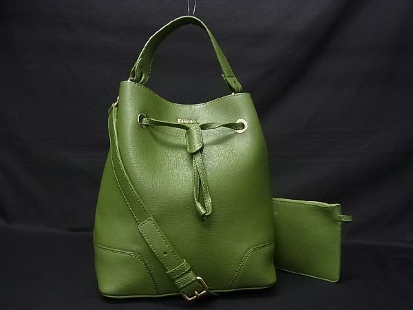 1円 □極美品□ FURLA フルラ ステイシー レザー ポーチ付き 2WAY