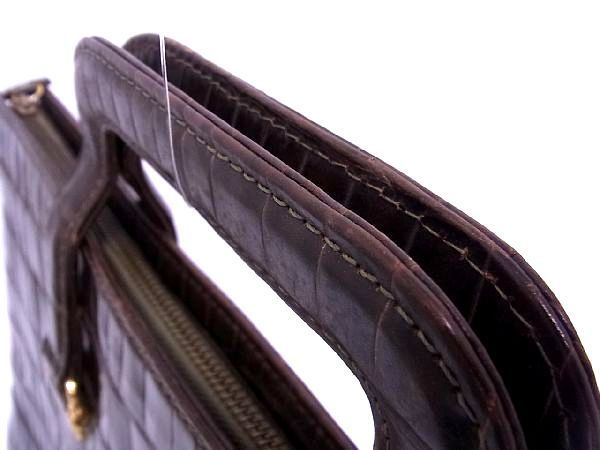 1円 GIANNI VERSACE ジャンニヴェルサーチ サンバースト クロコ型押し