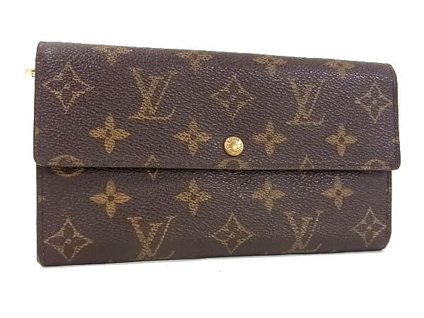 1円 LOUIS VUITTON ルイヴィトン M61725 モノグラム ポシェット ポルトモネ クレディ 二つ折り 長財布 ウォレット ブラウン系 AA8472UN_画像1