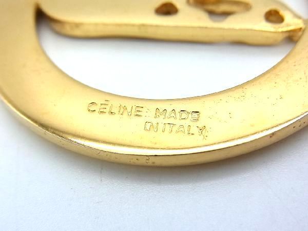 1円 □美品□ CELINE セリーヌ 馬車モチーフ キーリング キーホルダー