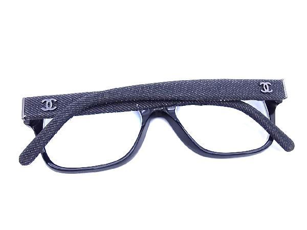 1円 ■美品■ CHANEL シャネル ココマーク 度入り メガネ 眼鏡 めがね アイウェア レディース ブラック系 AA3663IU_画像4