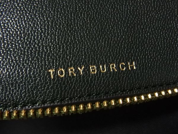 1円 ■極美品■ TORY BURCH トリーバーチ レザー ラウンドファスナー 財布 ウォレット レディース メンズ グリーン系 BA2841サオ_画像7