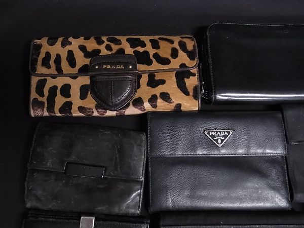 1円 PRADA プラダ テスートナイロン サフィアーノレザー 財布 長財布
